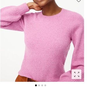 J Crew Ribbed Puff Sleeve Sweater